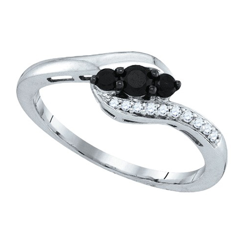Trilogy Black Diamond Engagement Ring
